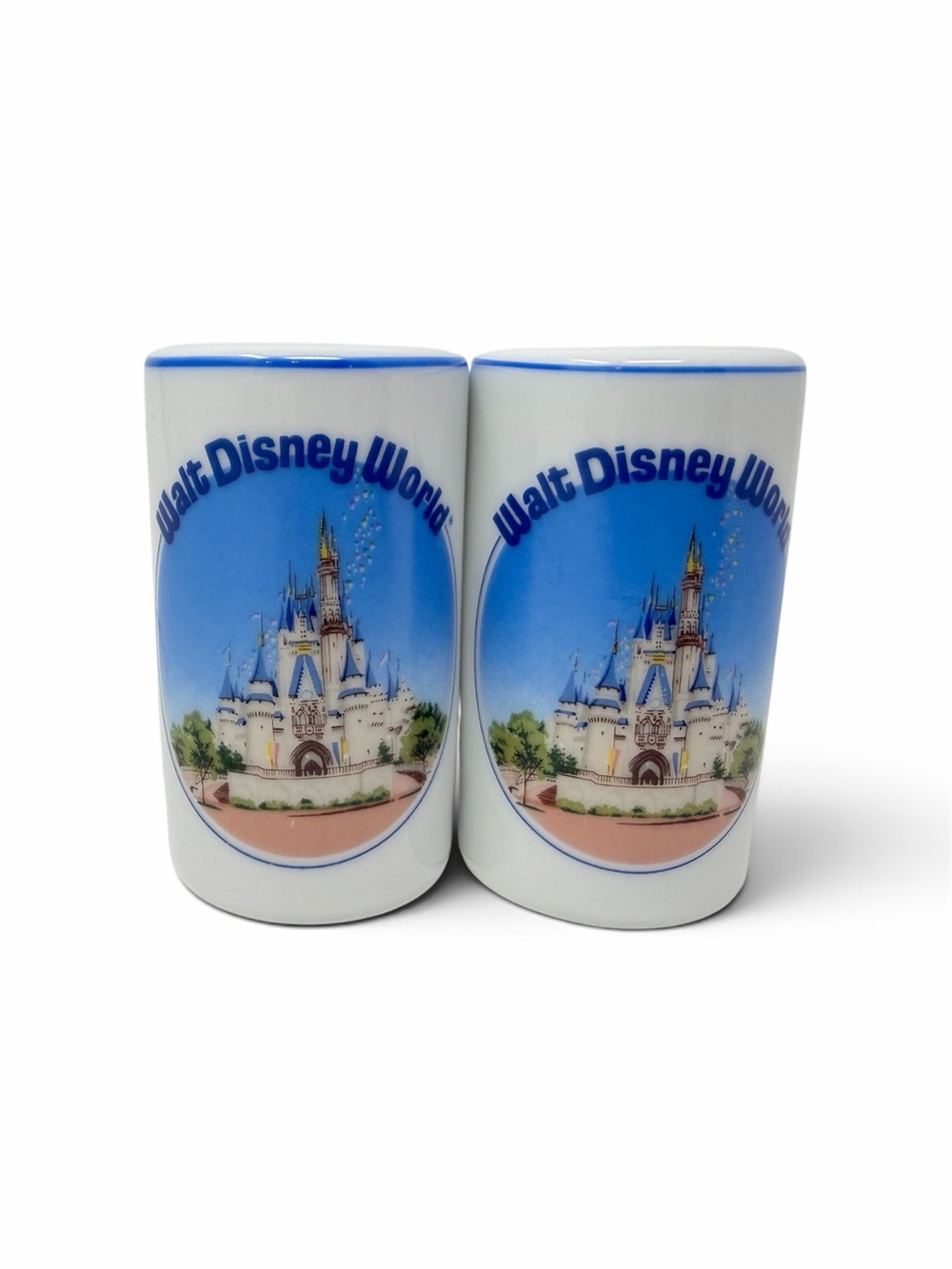 Walt Disney World Cinderella Castle Salt & Pepper Shakers Vintage 1980s